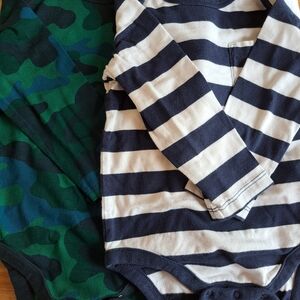 GAP Navy and White Striped Baby Onesie